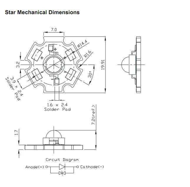 star pcb dimension